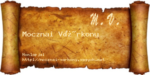 Mocznai Várkony névjegykártya